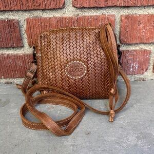Roots Woven Leather Crossbody